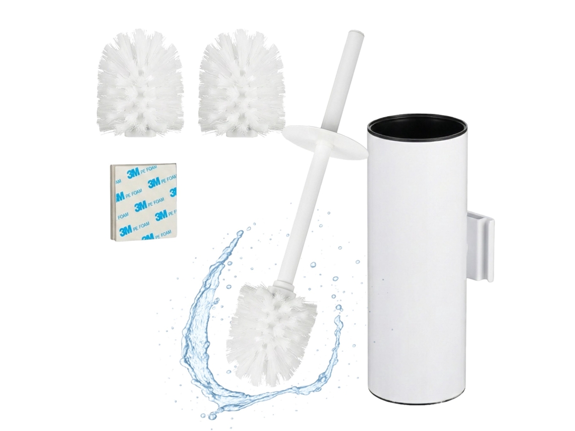 Conjunto de Escova Sanitária em Aço Inoxidável com Suporte de Parede AQUAFORGE