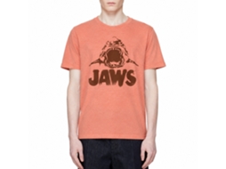 Rockinstone Jaws Movie Neon Jaws Heather Retro Coral Adult T-shirt Size:l