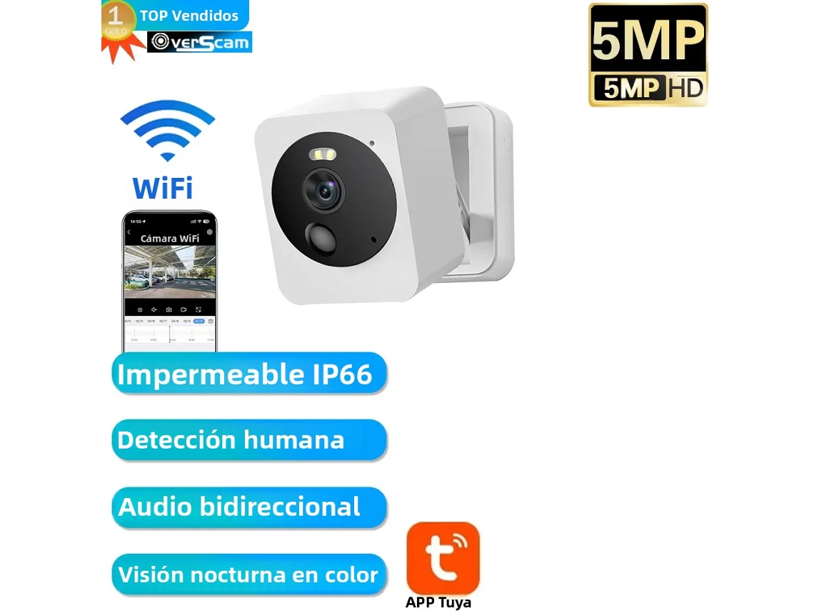 (1 Unidade Sem Cartão) Mini Câmera Ip Inteligente Graffiti Wifi, 5mp, À Prova D'água
