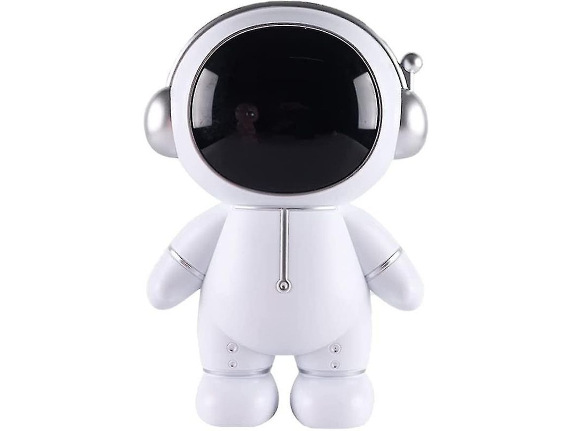 Figura De Astronauta Decorativa Com Alcancía De Escritório Material Plástico Tamanho 16x12x25.5cm Cor Prata
