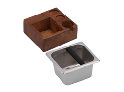 Compactador De Café Em Madeira Com Caixa Para Borra, Base Laxiscreed Para Armazenamento No Bar
