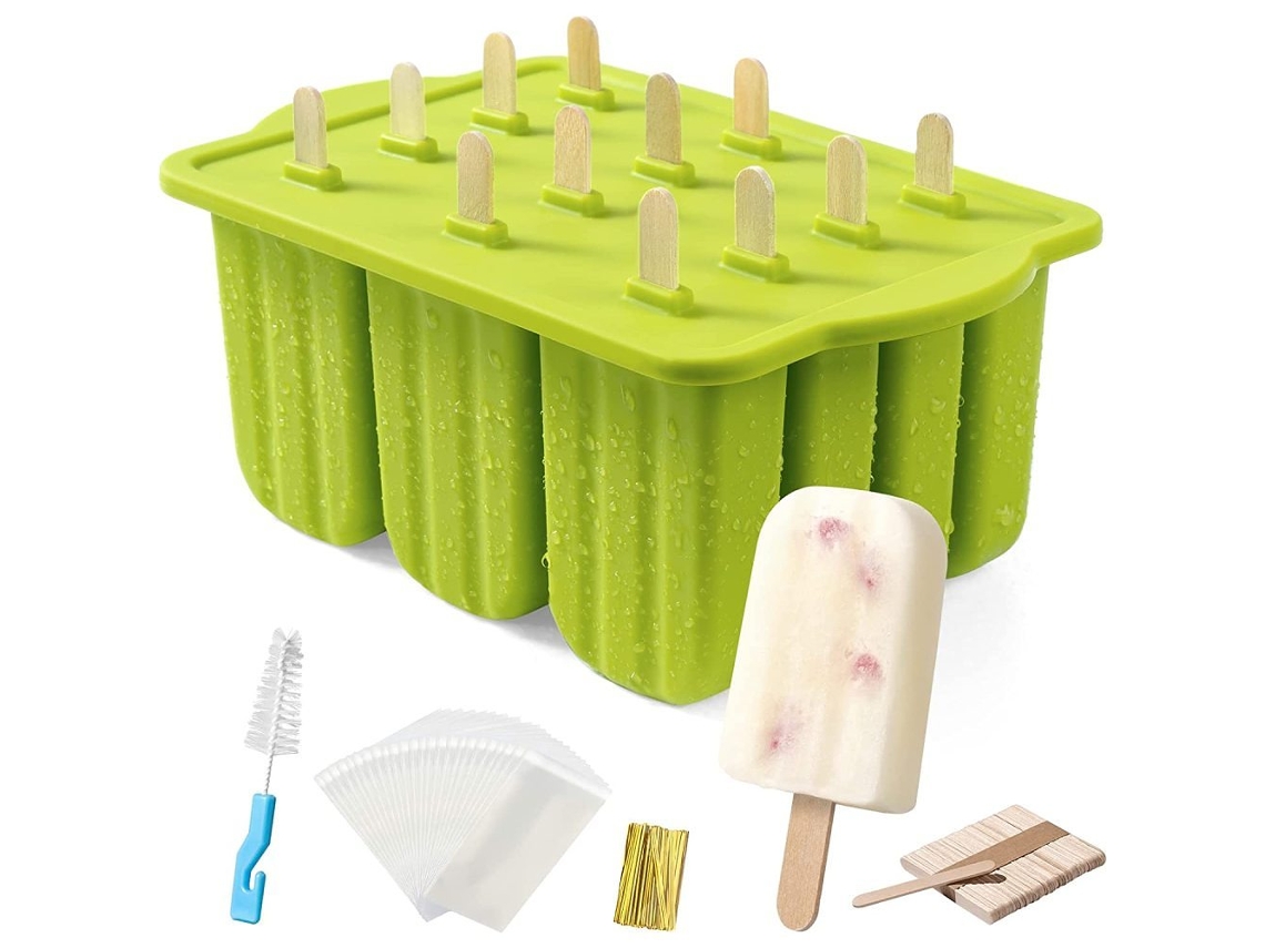 12 Formas De Silicone Para Sorvete, Reutilizáveis, Fáceis De Desenformar, Ecológicas