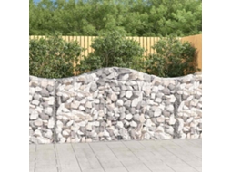 Vidaxl Cestos Gabião Arqueados 18 Pcs 200x50x100/120 Ferro Galvanizado