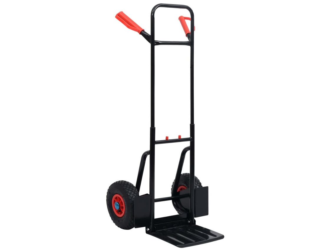 Vidaxl Carrinho De Mão Telescópico 200 Kg Preto E Vermelho