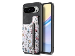 Capa De Couro Tkdaddy Para Google Pixel 10 Pro Xl Com Zíper Bloqueador De Rfid E Suporte Para Cartão, Preta