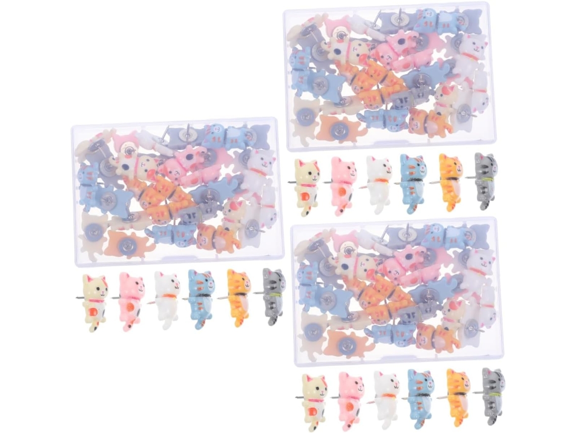 90 Peças De Tachinhas Decorativas Em Formato Gato Para Cortiça, Metal