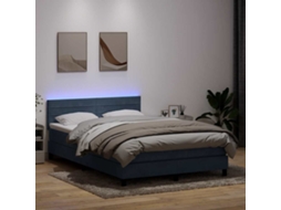 Vidaxl Cama Box Spring C/ Colchão E Led 160x210 Cm Veludo Cinzento-escuro