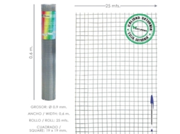 Malha Eletrossoldada Galvanizada Leve 19X19 Altura 60 cm Rolo 25 Metros Uso Doméstico SATURNIA