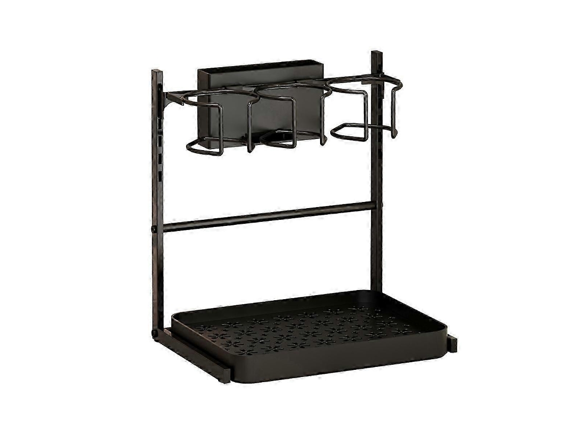 Suporte Para Canecas Preto De 2 Níveis Armazenamento E Drenagem Canecas, Organizador Utensílios Cozinha -aquaforge
