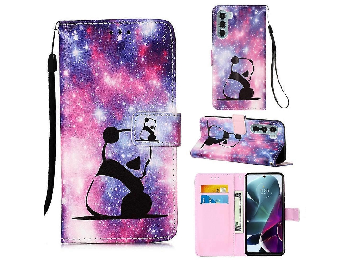 Capa De Celular Em Couro Liso Com Desenho Colorido Para Motorola Moto G200 5g / Edge S30