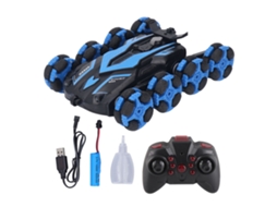 Ats carro de Controle Remoto Acrobático de Duas Faces com Rotação de 360 Graus e Luzes, Brinquedo para Meninos e Meninas Azul
