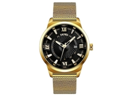 Relógio De Pulso Masculino Skmei 9166, Estilo Fashion, Resistente À Água Até 30 Metros, Com Movimento De Quartzo E Estrutura Metálica.
