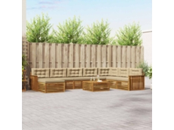 Vidaxl Conjunto De Sofás Para Exterior 9 Unid. Natural E Bege