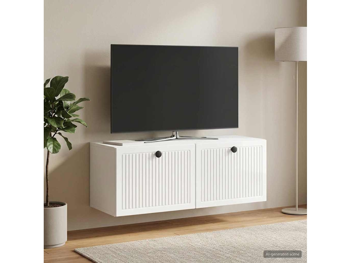 Vidaxl Gabinete De Tv De Parede Branco Brilhante 78,5 X 31 X 30 Cm