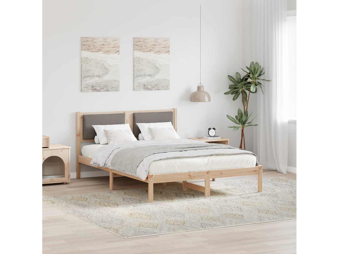 Vidaxl Estrutura da Cama Cinzento acastanhado 140 X 200 Cm