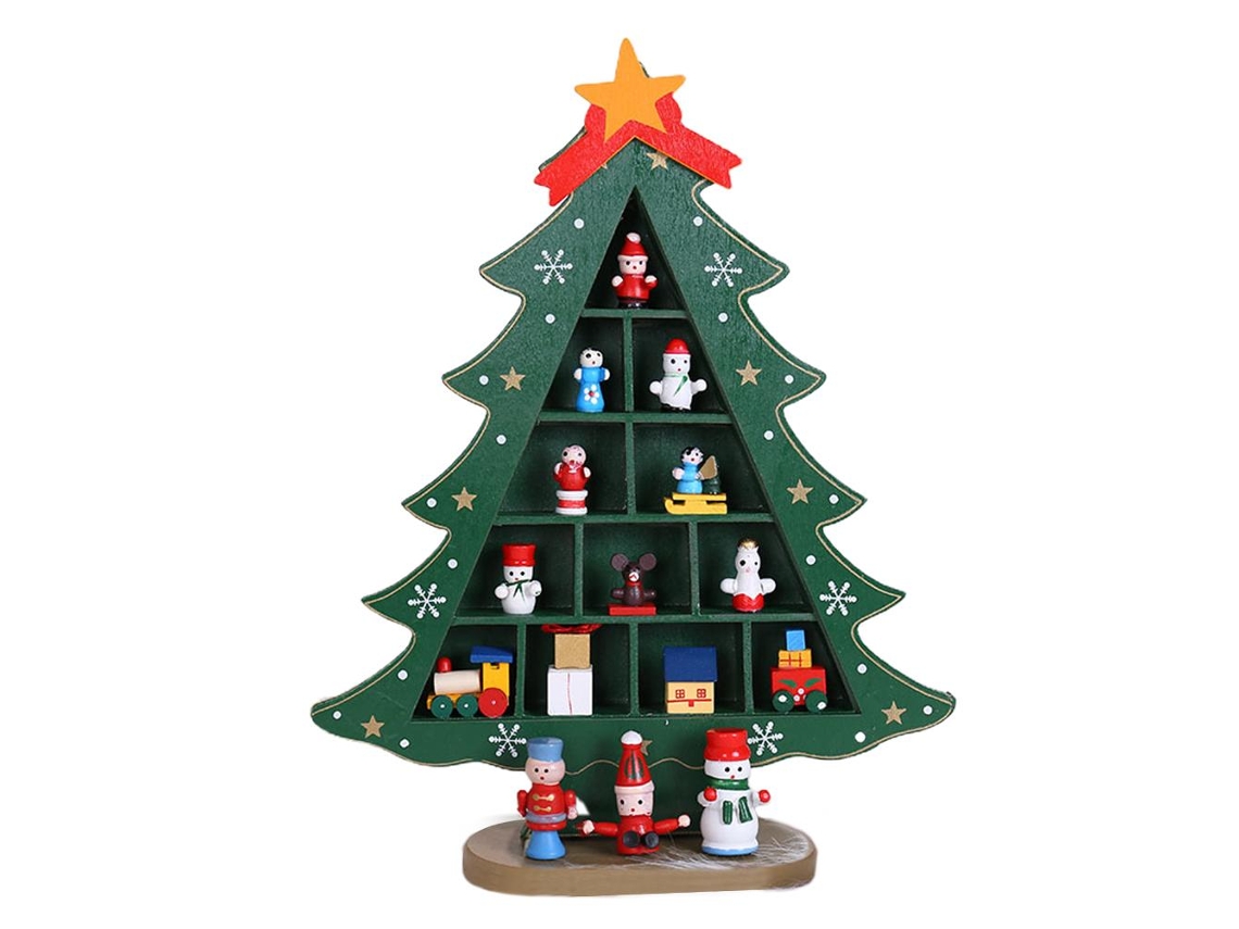 Decorações De Natal Ornamentos De Madeira E Mini Árvore