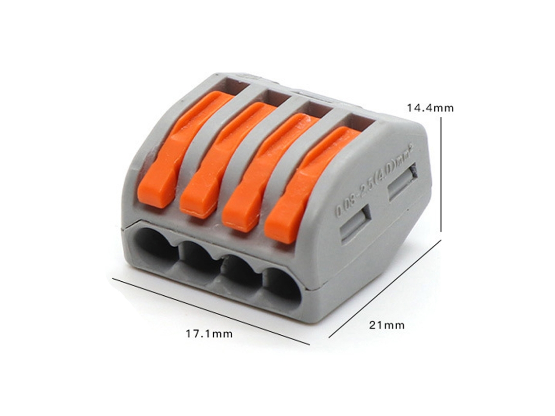 Conector De Terminal De Conexão Rápida Pct 214 (20 Unidades): Alta Condutividade Elétrica, Flexível E Resistente Para Divisão De Fios