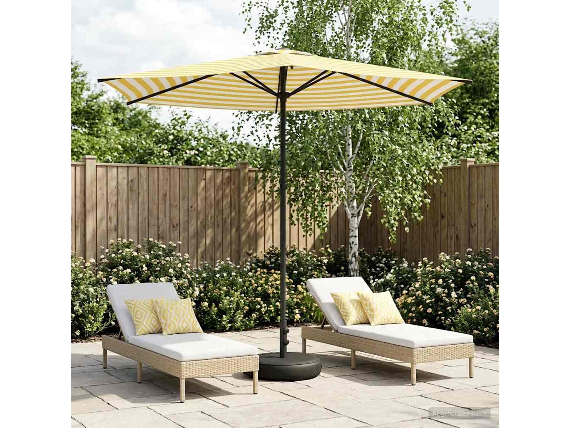 Vidaxl Parasol De Jardim Com Base 270 X 270 Cm Poliéster Retangular