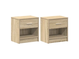 Mesas de Cabeceira 2 Pcs com Gaveta 39x28x41 Cm Carvalho Sonoma MAISON EXCLUSIVE