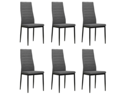 Vidaxl Cadeiras De Jantar 6 Pcs Tecido Cinzento-claro