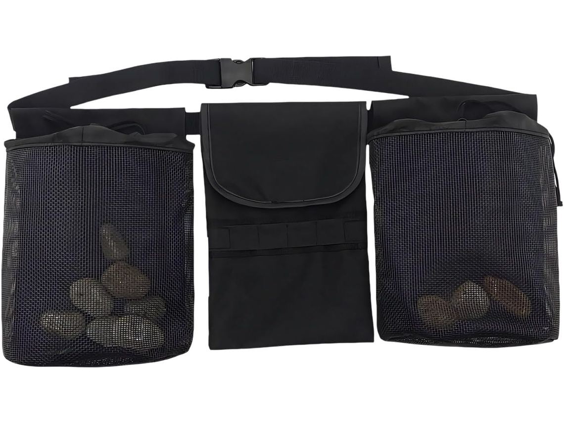 Cinto de escalada com bolsas ventiladas e tecido resistente, ideal para geólogos. Bolsa de escalada confortável com