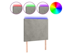Cabeceira de Cama com Luzes Led Veludo Cinza Claro MAISON EXCLUSIVE (100x5x118 cm)