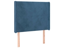 Headboard, Headboards Vidaxl Azul Veludo (93 X 16 X 118/128 Cm)
