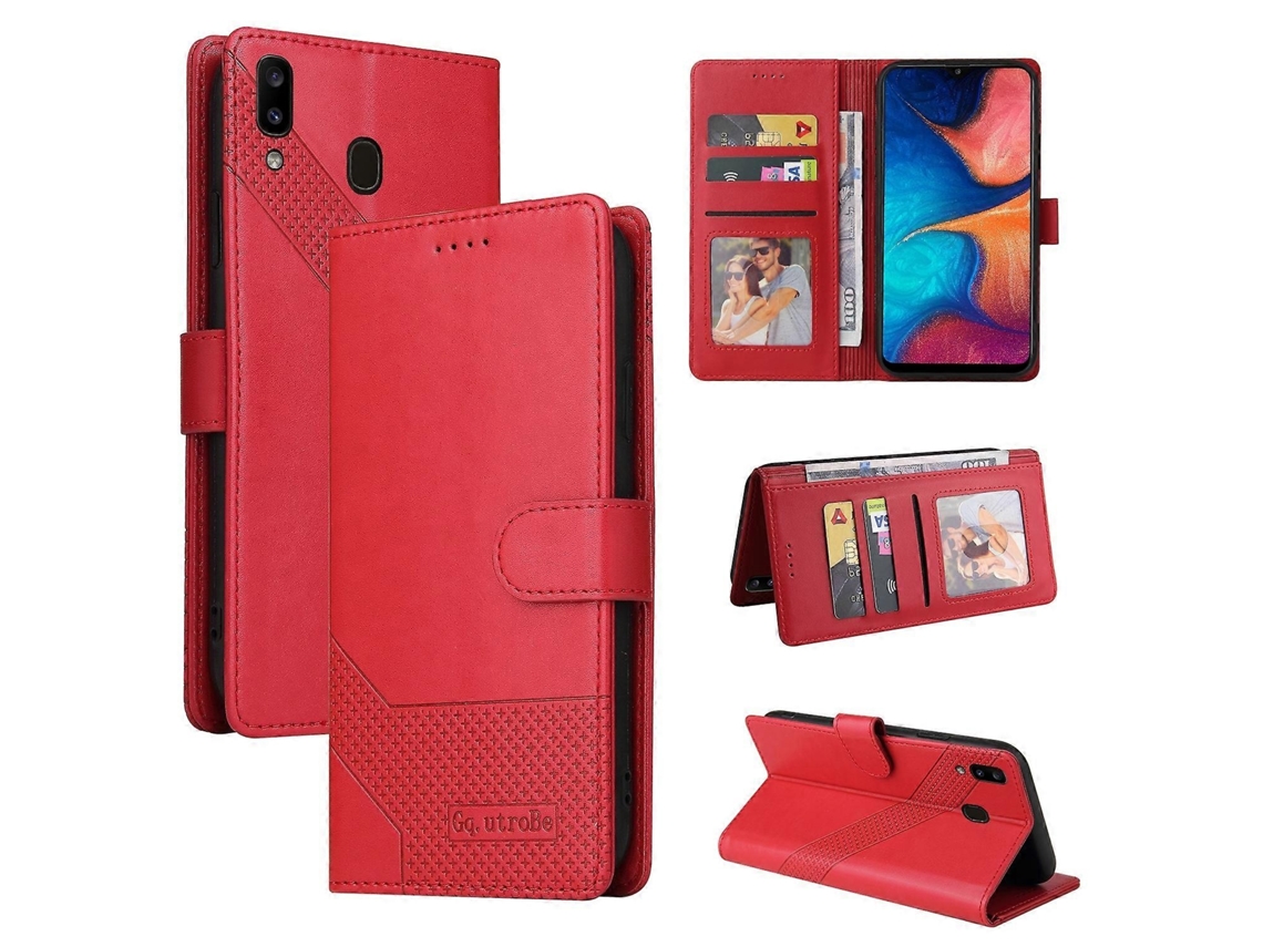 Capa Couro Magnética Para Samsung Galaxy A20, Elysve