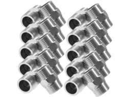 Conjunto De 10 Conectores Aço Inoxidável Pex Para Mangueira Jardim,