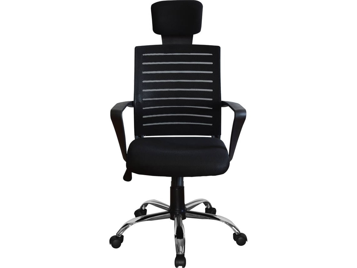 Cadeira de Escritório Executiva MITSAI Manhattan Preto (Outlet Caixa Aberta - Braços Fixos - Malha)