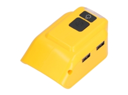 Carregador Adaptador Conversor Luz Led De Trabalho 14v‑22v Carregamento Usb Saída Dc12v Dcb090 Com Buraco 12vdc