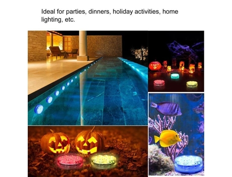 VBESTLIFE LED Luz Submersível 2pcs Piscina Luz LED Lâmpada Submersível 16 Cores com Ventosa Magnética para VBESTLIFE