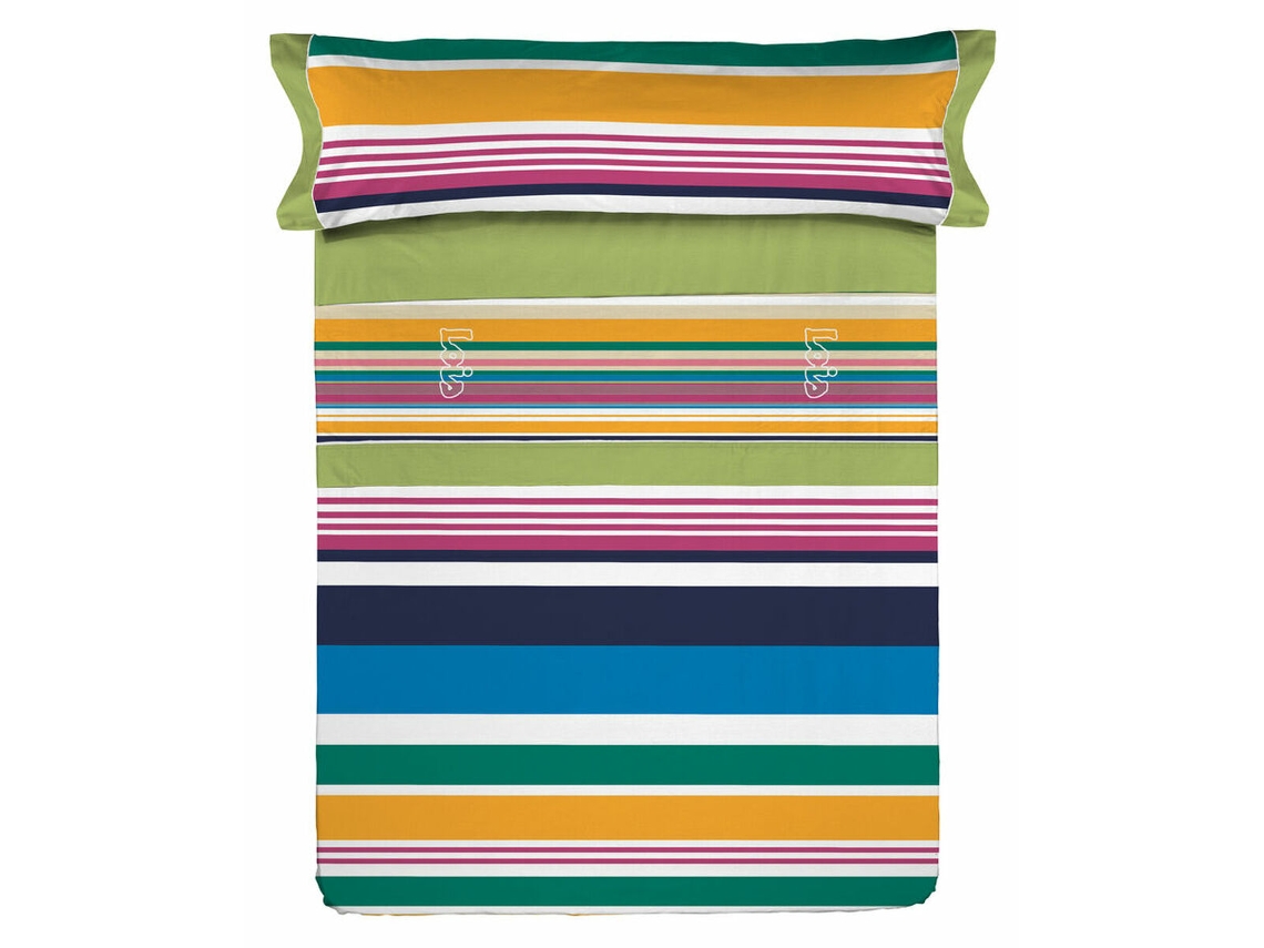 Conjunto De Lençol Lois Frida Multicolor Poliéster Verde (40x30x4.5cm)