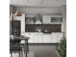 Cozinha R-Line, 350 cm com armário alto, sem bancada, Cottage branco/antracite, Vicco