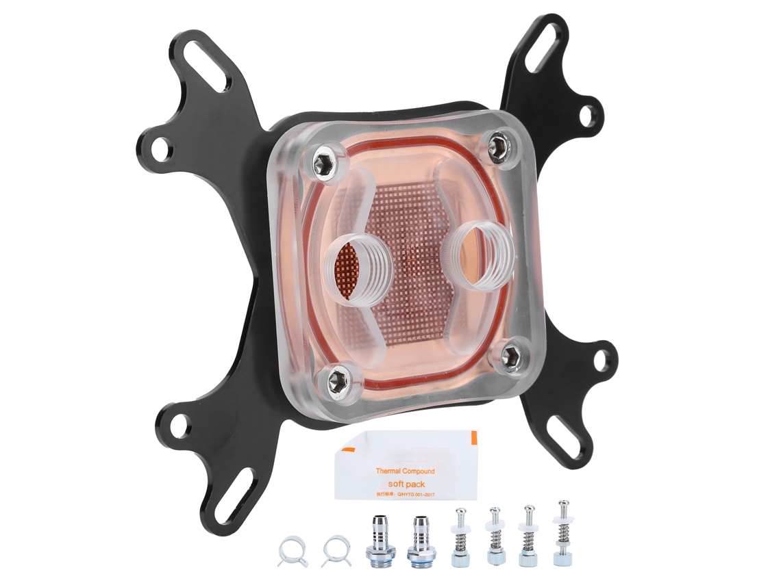 Bloco De Resfriamento De Água Da Cpu Com Capa Transparente: Resfriador Universal Para Amd/intel
