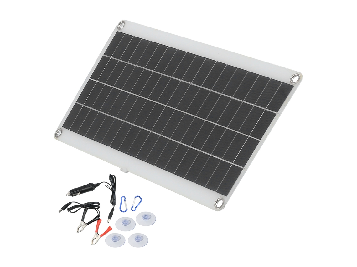 Painel Solar Policristalino 20w Carregador Dual Usb com Saída 18v para Celular e Emergência | S/MARCA