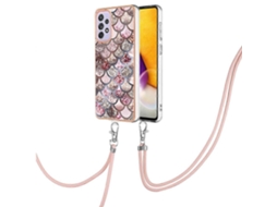 Capa Para Samsung Galaxy A33 5g Em Tpu Com Revestimento Eletroplástico E Cordão.