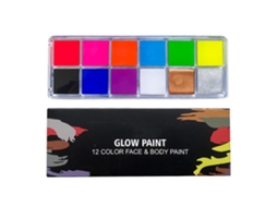 Paleta De Pintura Corporal 12 Cores Fluorescentes Para Festas