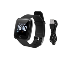 Pulseira Inteligente Y7 de Silicone Preta com Monitor de Frequência Cardíaca | EOOCOO