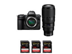 Z8 + Z 100 400mm F/4.5 5.6 Vr S + 3 Sandisk 128gb Uhs ii 300mb/s Máquina Fotográfica Híbrida Full frame + Ebook Pricedirect NIKON