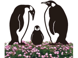 Pinguins de Metal Preto para Jardim, Estacas Rústicas Horizontais com Família de Pinguins, Decoração para Gramados CHABERLU