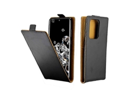 Capa Vertical Flip Estilo Executivo Para Samsung Galaxy S20 Ultra Em Tpu + Couro Pu Com Compartimento Para Cartão (preta)