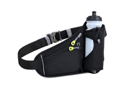 Bolsa de Cintura Impermeável S/MARCA, para correr, com porta bebidas e cintas refletivas, cinza