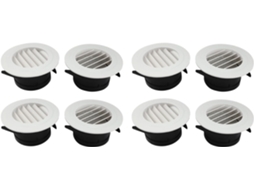 Conjunto de 8 Grelhas de Ventilação de 10 Cm com Tela Mosquiteira Integrada para Banheiro e Residências. SFUSHOS (4 Polegadas)