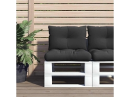 Vidaxl Almofadões De Paletes 2 Pcs Tecido Preto