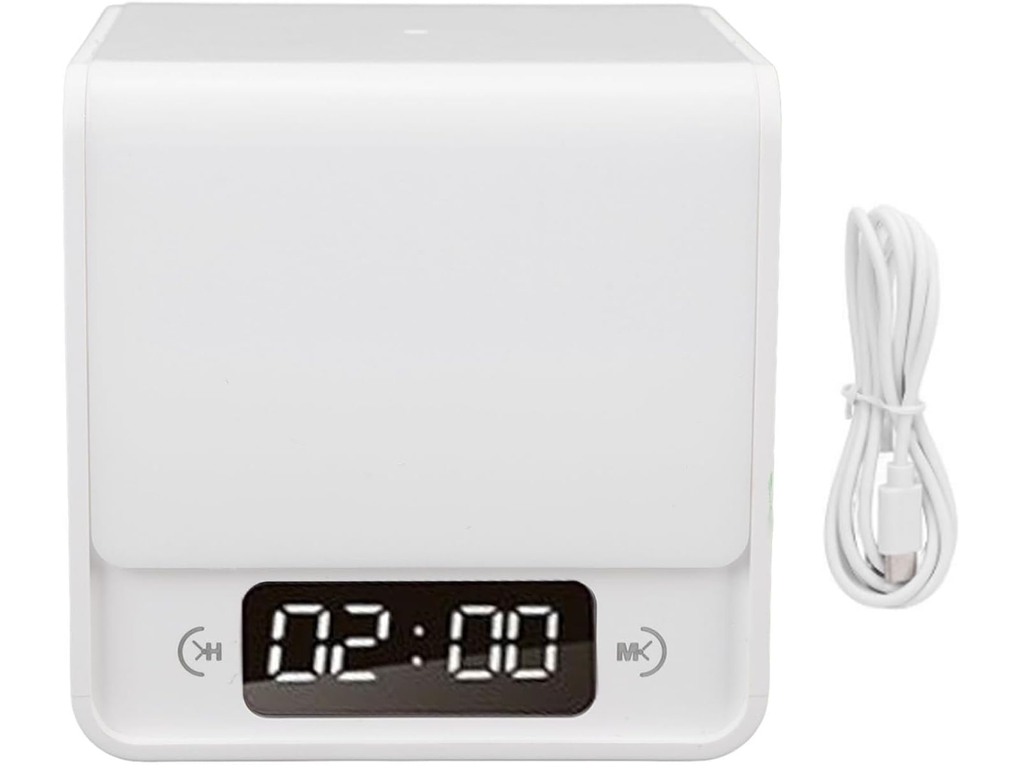 Luminária Noturna 2 Em 1 Formato De Cubo Led Com Relógio, 3