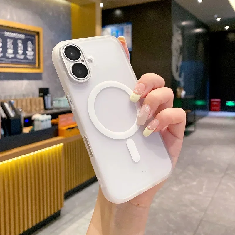 Capa Transparente Fosca Para Iphone 14, Resistente A Impactos, Com Estrutura Protetora Reforçada.