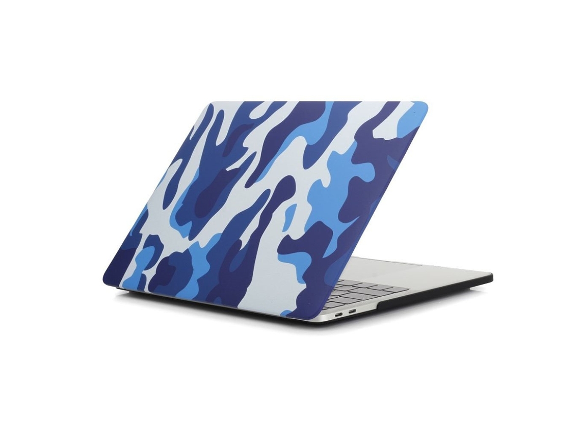 Capa Protetora De Plástico Com Estampa Camuflada Azul Para Macbook Pro De 15,4 Polegadas (2016) Com Tela Sensível Ao Toque (a1707).