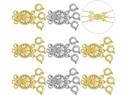 Fecho De Corrente Para Colar Com 3 Camadas, Fecho De Corrente Para Jóias De Colar E Pulseira, Conectores Para Colar E Pulseira, Ouro, Prata