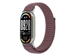 Bracelete Para Xiaomi Smart Band 10/9/8 - Nylon Trançado - Fecho De Velcro Roxo Fumê